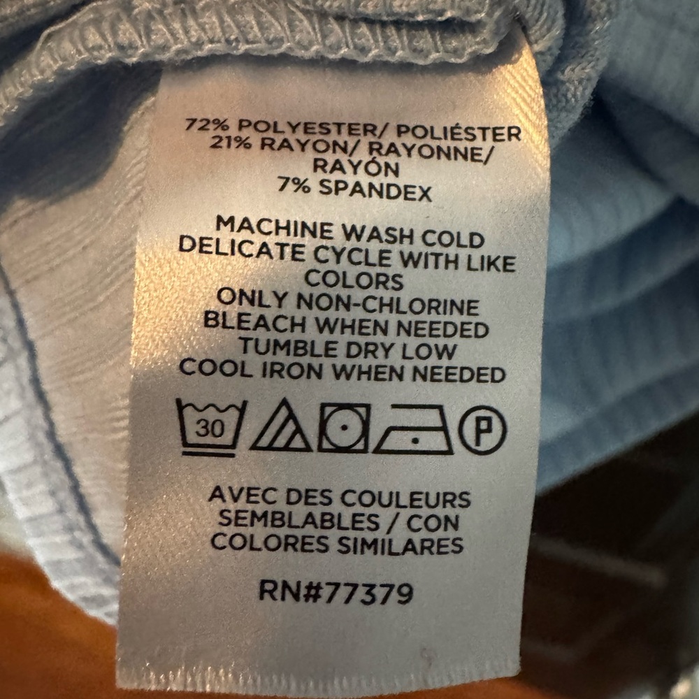 Ann Taylor Sleeveless Ribbed Mock Neck Tank - Light Blue - Picture 4 of 5